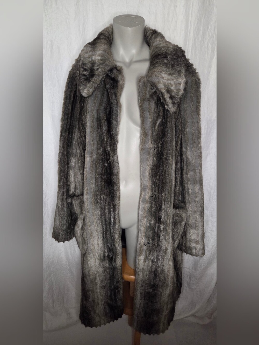 Marcona Luxurious Vintage Faux Fur Trench Coat for Women
